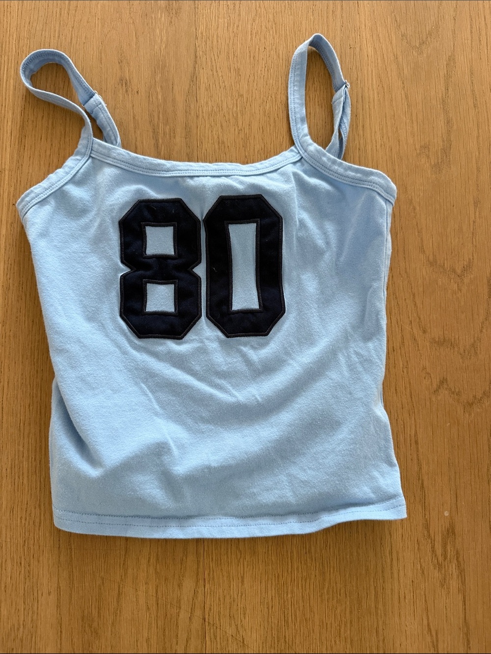 Edikted Blue Tank Top with Black '80' Patch